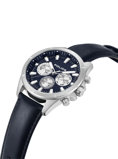 POLICE POLICE - Malawi Watch For Men Blue Dial Blue Leather Strap