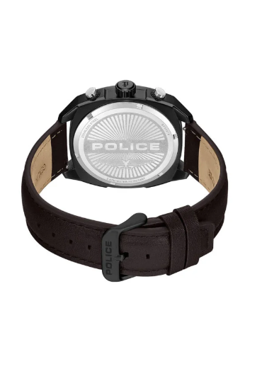 Men's Portland Black Dial Dark Brown Blue Silicone Straps Multifunction Watch for Men - 44.5mm