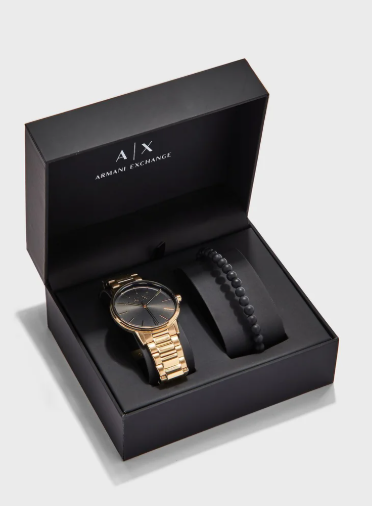 Armani Exchange Share & Earn AX7119 Analog Watch + Bracelet Gift Set
