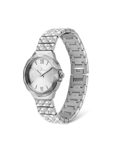 AGRA Silver Dial and Silver Stainless Steel Analog Watch for Women 34mm