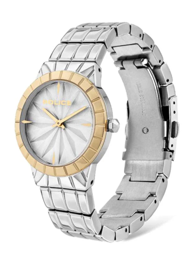 Women's Shirowa Round Shape Stainless Steel Analog Wrist Watch 33 mm - Silver