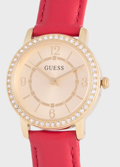 GUESS Share & Earn Melody Pu Strap Analog Watch