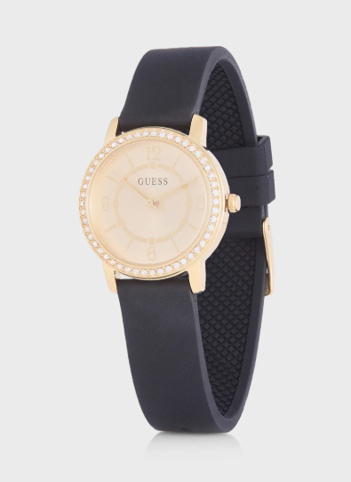 GUESS Share & Earn Melody Pu Strap Analog Watch