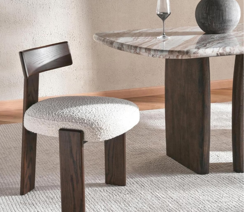 Rudy 1+8 marble dining set with terra chairs package - natural brown