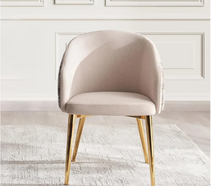 Meyo 1 + 6 seater dining set with bridgen dining chairs package - white and gold