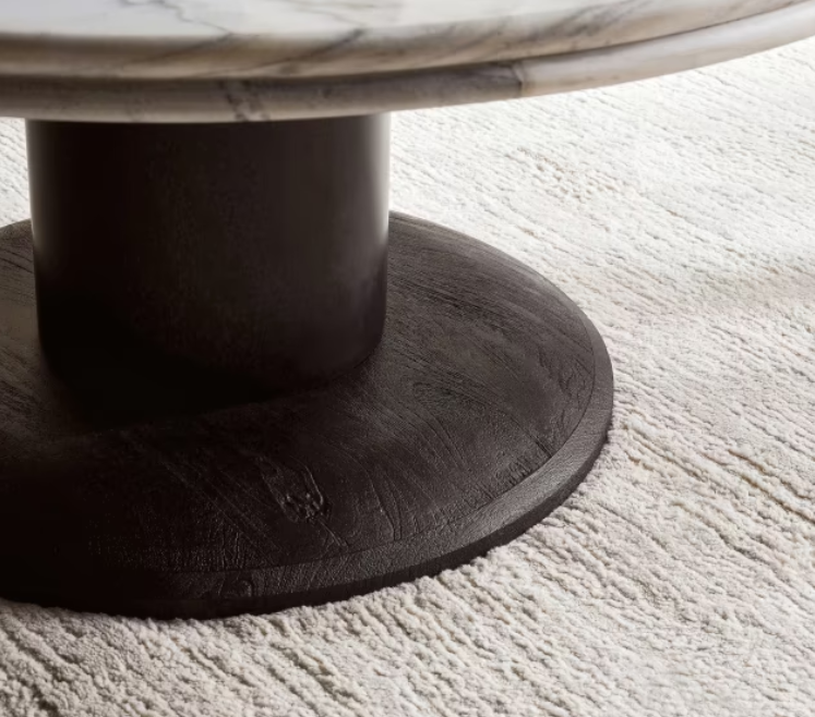 Avio coffee table marble round - white & black