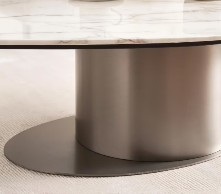 Ali coffee table marble large - white gold