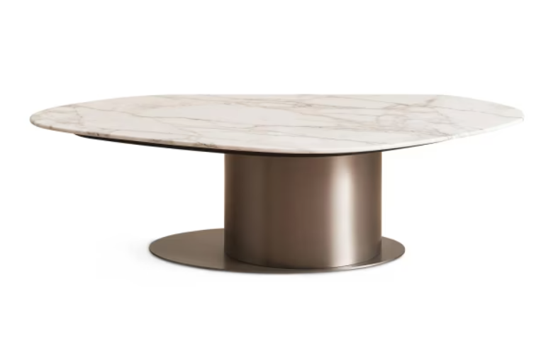 Ali coffee table marble large - white gold