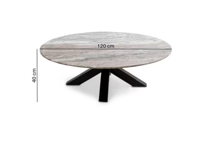 Skola new coffee table marble - white & black ~ white