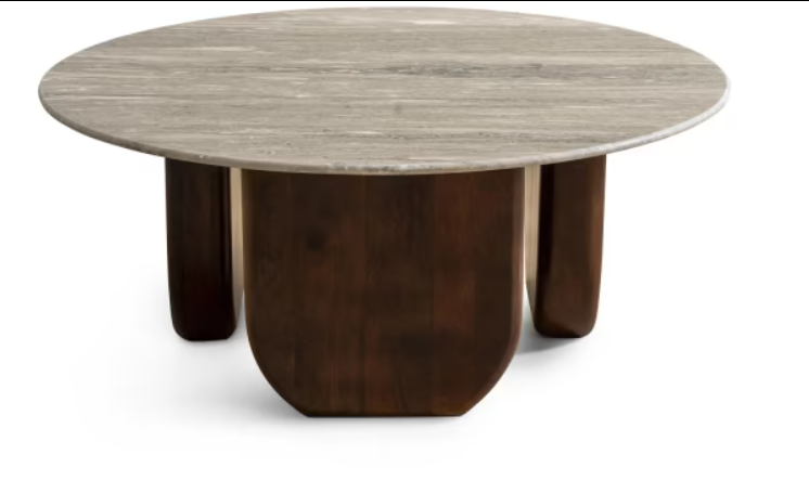 Rugaris new coffee table marble - white brown ~ brown