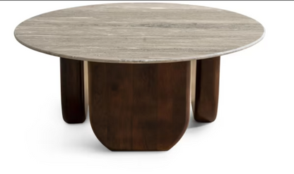 Rugaris new coffee table marble - white brown ~ brown