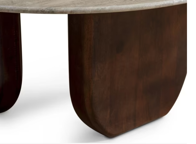 Rugaris new coffee table marble - white brown ~ brown