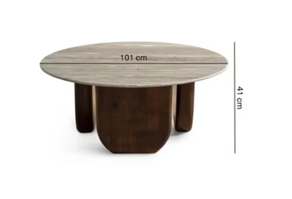 Rugaris new coffee table marble - white brown ~ brown
