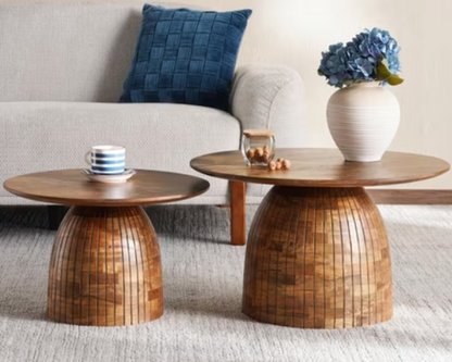 Ision coffee table set of 2 wood - brown