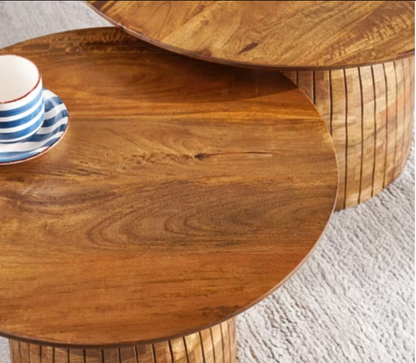 Ision coffee table set of 2 wood - brown