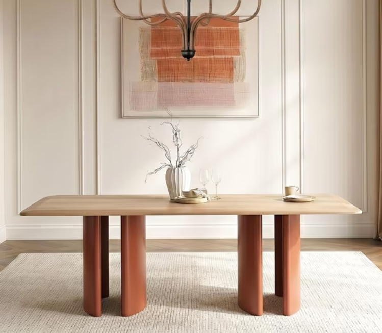 Igma 1 + 6 seater dining set with sigma dining chair package - natural and brown