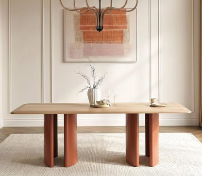 Igma 1 + 6 seater dining set with sigma dining chair package - natural and brown