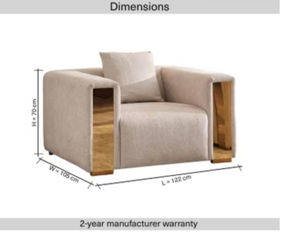 Ano single seater sofa - cream