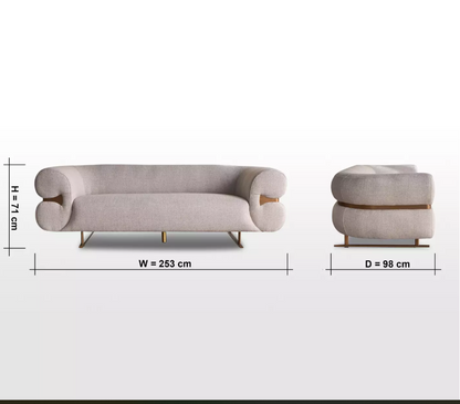 Ella 3-Seater Fabric Sofa