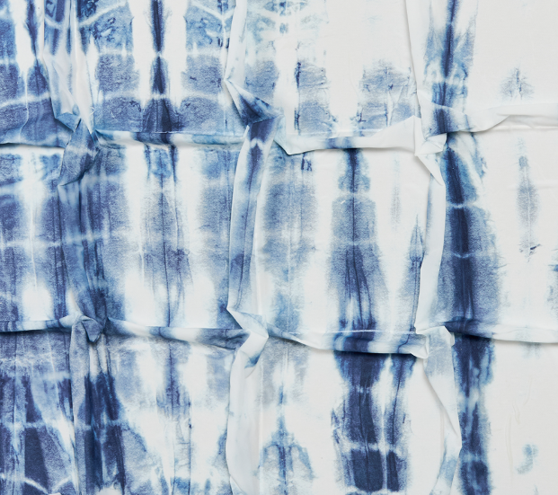 igo Grid Handpainted Wall Art in Silver Frame, Blue - 80x120cm