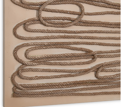Unframed Abstract  Rope Wall Art, Brown - 90x120cm