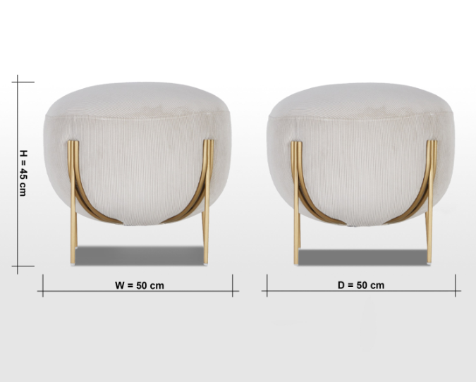 ashwa Fabric Ottoman