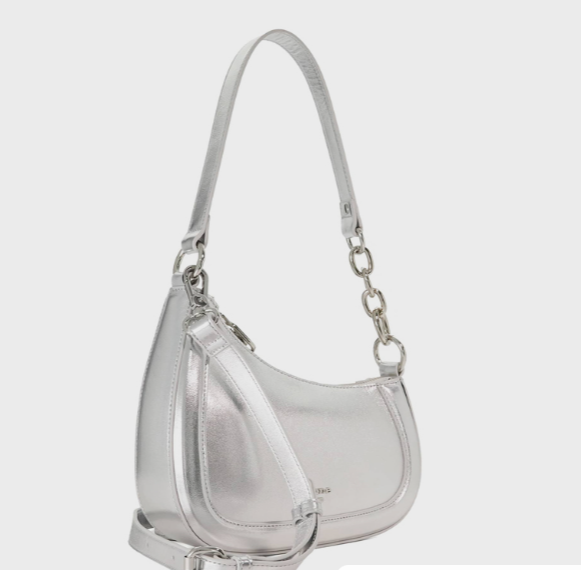 Dune London DIRECTION Logo Detail Metallic Shoulder Bag