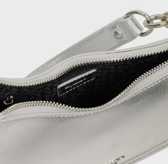 Dune London DIRECTION Logo Detail Metallic Shoulder Bag