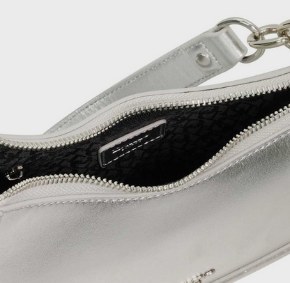 Dune London DIRECTION Logo Detail Metallic Shoulder Bag
