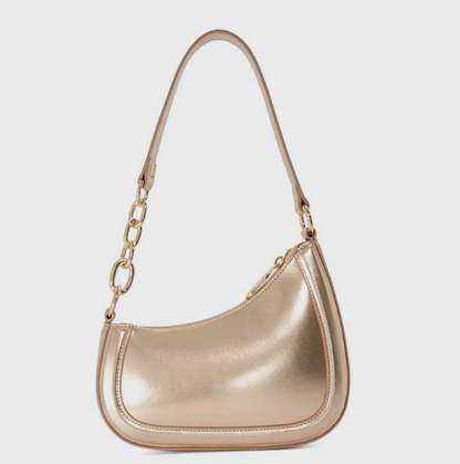 Dune London DIRECTION Logo Detail Metallic Shoulder Bag