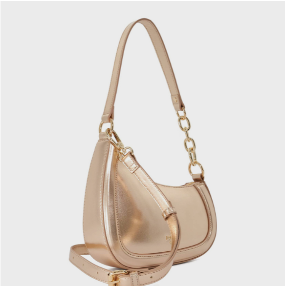 Dune London DIRECTION Logo Detail Metallic Shoulder Bag