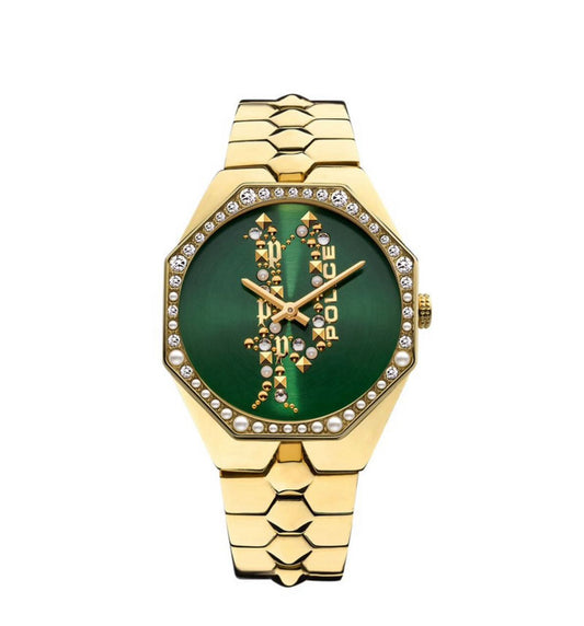 Police Montaria Urban Rebel Women’s Wrist Watch With Stainless Steel Ion Plate Gold Bracelet Strap – Pewlg2109603
