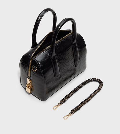 Aldo Croc Textured Zippered Satchel Bag