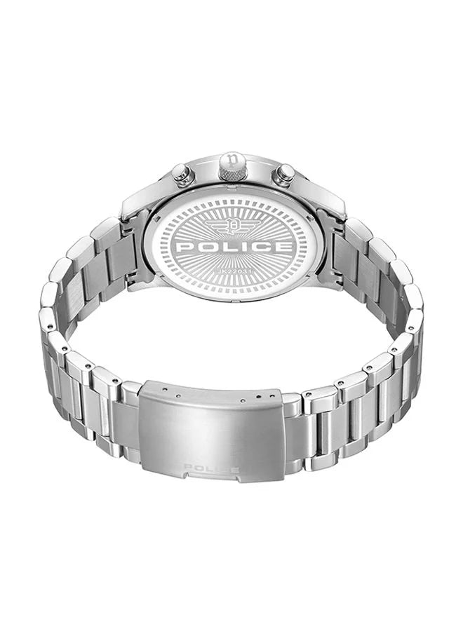 ساعة بوليس أديس للرجال بمينا عنابي وسوار فضي 