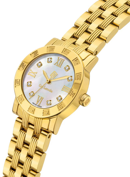 GUY LAROCHE Watch for Women with White Dial and Yellow Gold Stainless Steel Bracelet