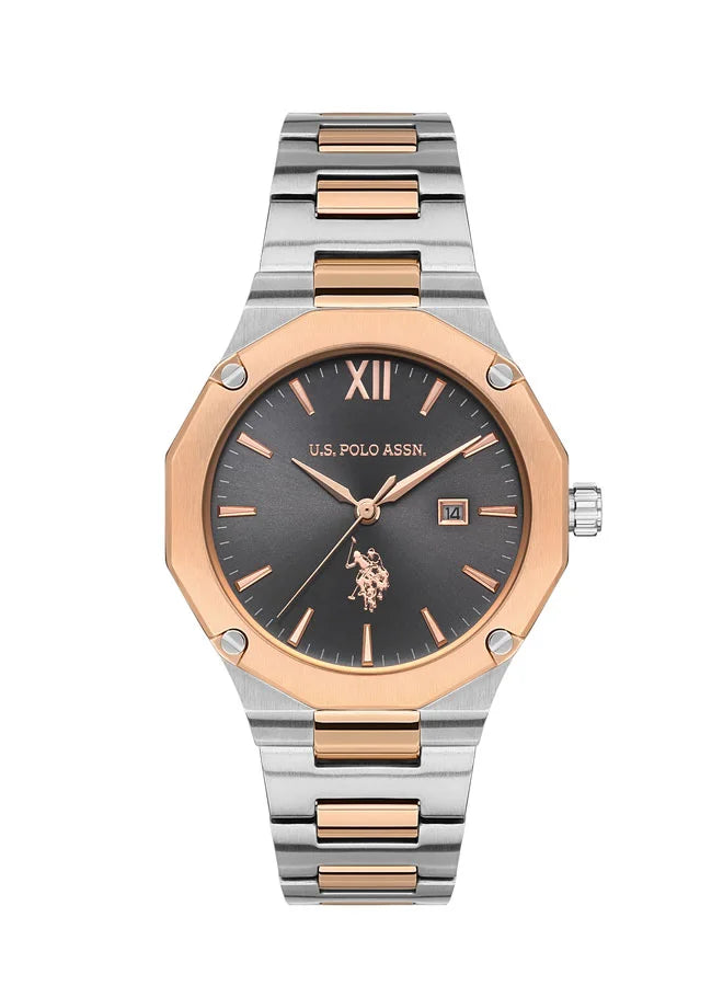 U.S. Polo Assn. Stile 36mm Women's Watch with Dark Grey Dial & Two-tone Stainless Steel Bracelet