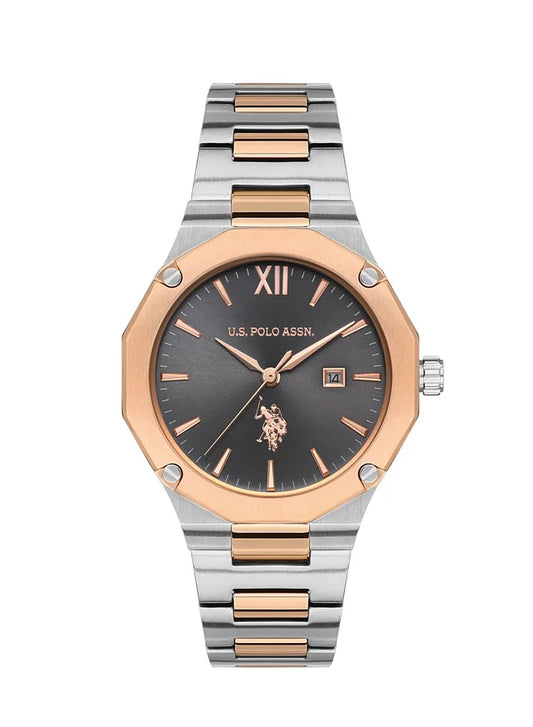 U.S. Polo Assn. Stile 36mm Women's Watch with Dark Grey Dial & Two-tone Stainless Steel Bracelet