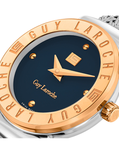 GUY LAROCHE Betty Watch for Women with Silver and Rosegold Stainless Steel Bracelet 25 mm 5 Atm