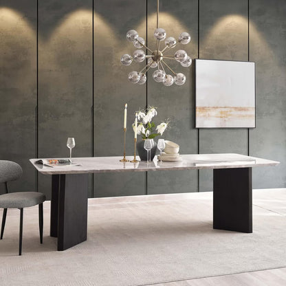 طقم طعام مستطيل فاخر مكون من 1+6 مقاعد مع كراسي أفيانو 